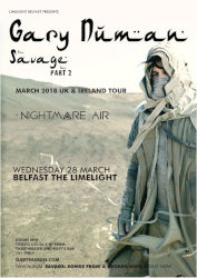 Gary Numan 2018 Venue Poster Belfast